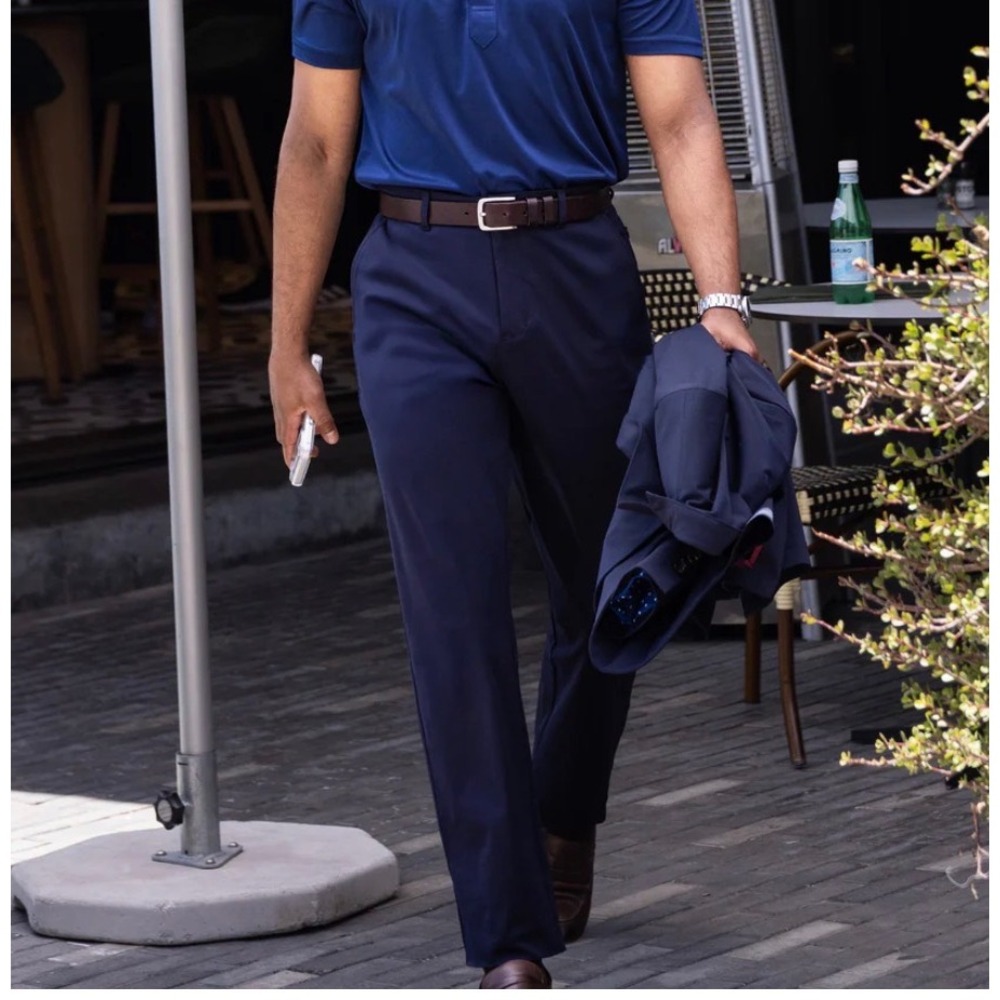 Collars & Co Mens 32x30 Maverick Performance Pants Navy Blue Tech Stretch NEW